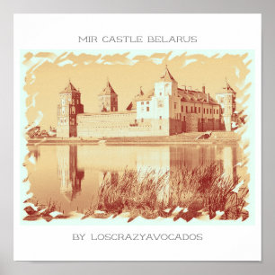 Poster Cartaz de Arquitetura do Castelo de Mir da Bielorr