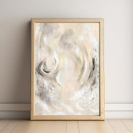 Poster Cartaz de arte abstrata contemporânea em cinza beg