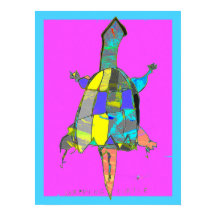 Cartaz de Arte Abstrata de Tartaruga Mordedora