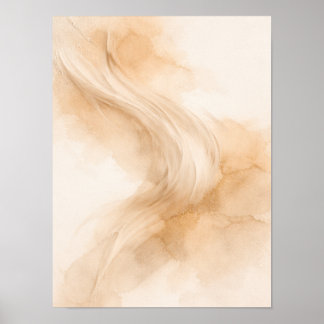 Poster Cartaz de Arte Abstrata Golden Flow – Mod Elegante