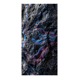 Póster Cartaz de Arte Abstrata Mineral Roxo Escuro na Par