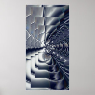 Poster Cartaz de Arte Abstrata Placa Prata Quatro