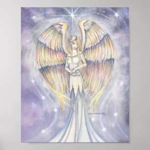 Poster Cartaz de Arte Anjo da Asa Dourada por Molly Harri