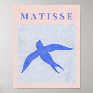Poster Cartaz de Arte Blue Bird no Estilo Matisse