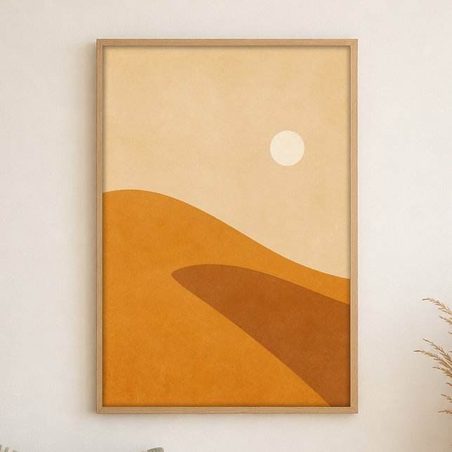 Poster Cartaz de Arte Boho Gouache Sombra da Duna (Shown framed for scale. Poster ships unframed; frames are an optional add-on.)