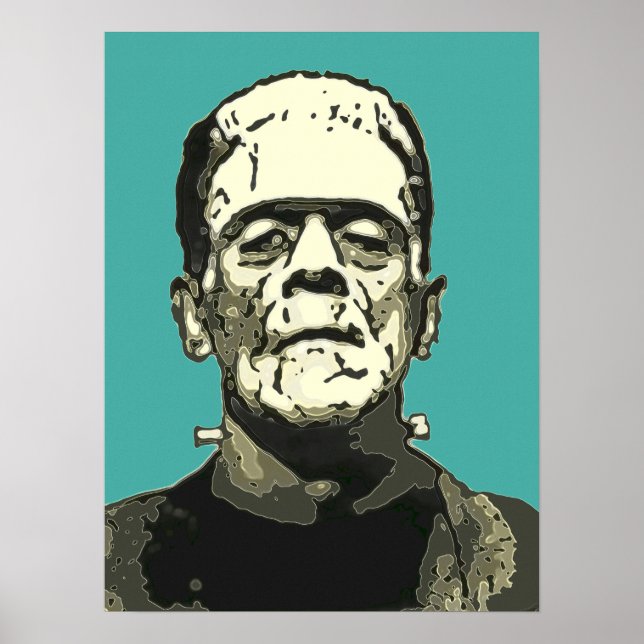 Póster Cartaz de Arte com Filtro de Quadrinhos de Monstro (Frente)