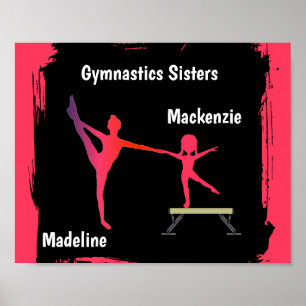 Poster Cartaz de Arte com Nome de Dupla de Ginástica com