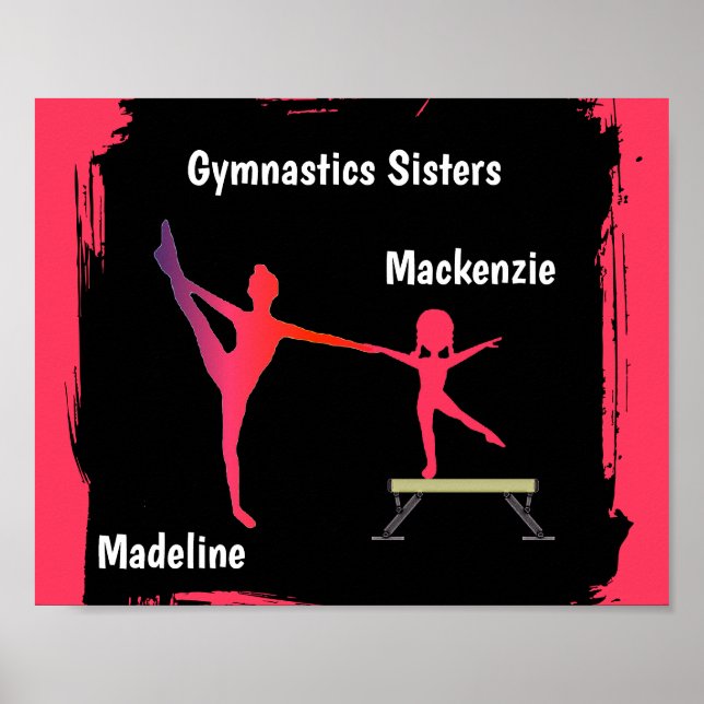 Poster Cartaz de Arte com Nome de Dupla de Ginástica com  (Frente)