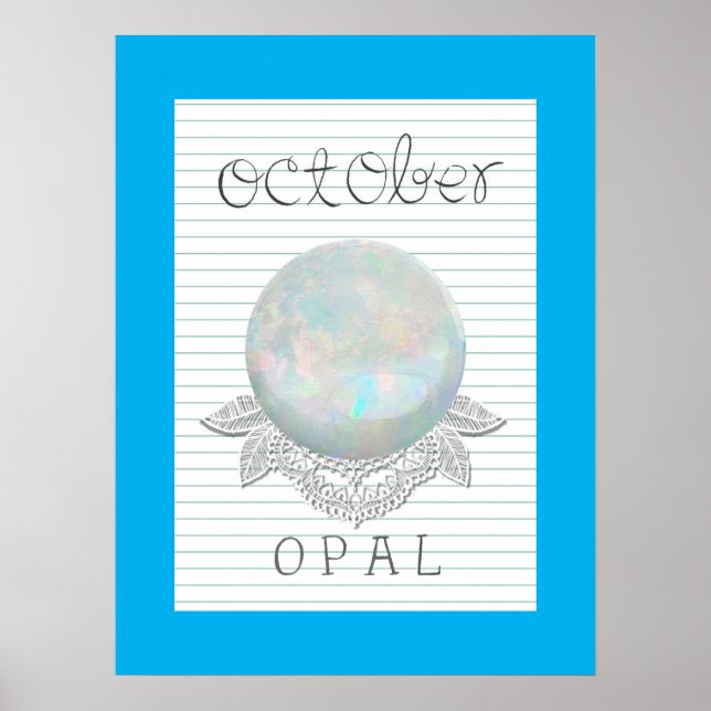 Poster Cartaz de Arte com Opala, Pedra de Nascimento de O (Frente)