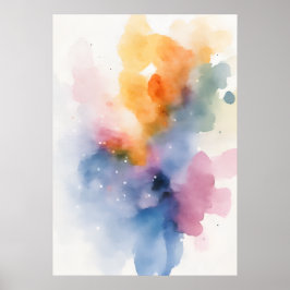 Poster Cartaz de Arte com Salpicos de Aquarela Abstrata