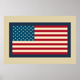 Poster Cartaz de Arte da Bandeira Americana