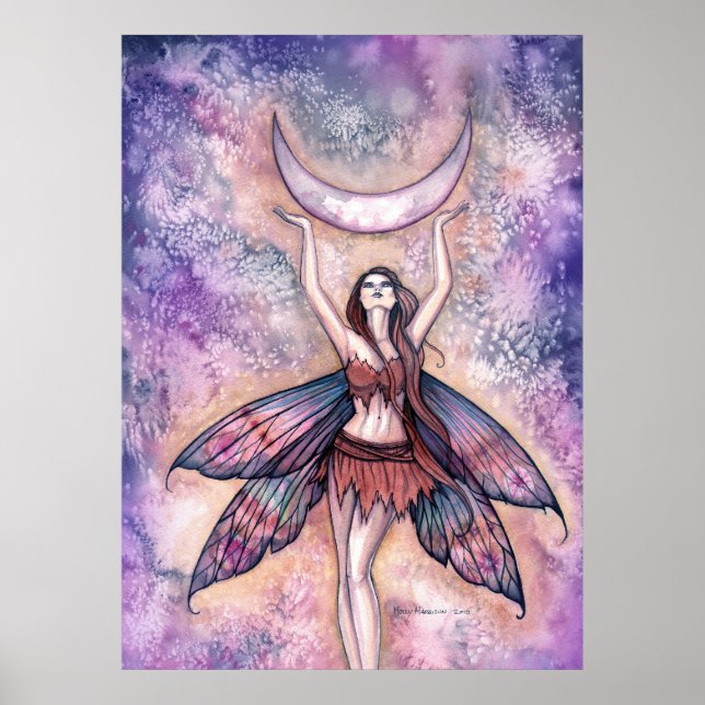 Póster Cartaz de Arte da Fada da Lua Sorridente por Molly (Frente)
