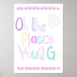 Póster cartaz de arte da sala de berçário Oh The Places Y