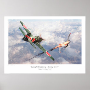 Póster Cartaz de Arte de Aviação "Nakajima Ki-84疾風 "Frank