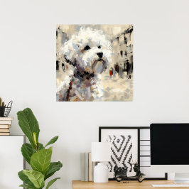 Poster Cartaz de Arte de Cachorro Maltês