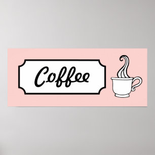 Póster Cartaz de Arte de Café Retro