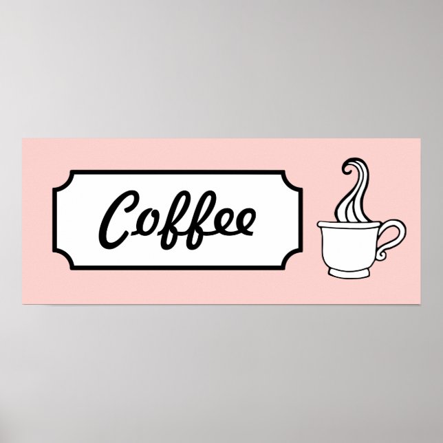 Póster Cartaz de Arte de Café Retro (Frente)