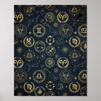 Poster Cartaz de Arte de Carta Estelar de Astronomia Vint