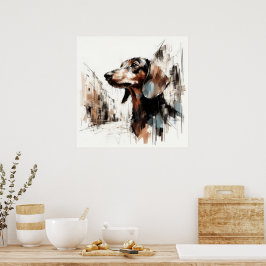 Poster Cartaz de Arte de Dachshund