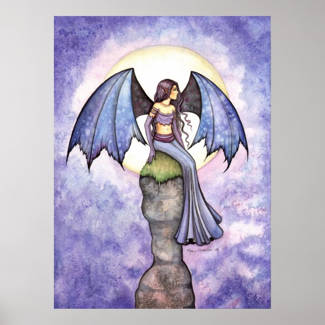 Póster Cartaz de Arte de Fada Gótica com Periwinkle (Frente)