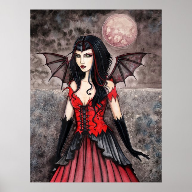 Poster Cartaz de Arte de Fada Gótica de Vampiro (Frente)