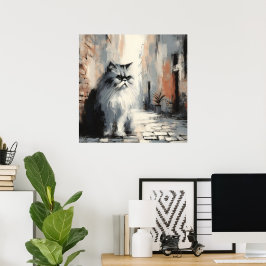 Poster Cartaz de Arte de Gato Persa Fofo