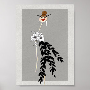 Poster Cartaz de Arte de Ilustração de Moda de Alta Costu