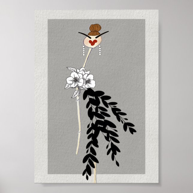 Poster Cartaz de Arte de Ilustração de Moda de Alta Costu (Frente)