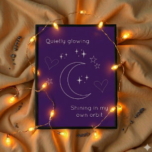 Poster Cartaz de Arte de Linha Celestial Roxa Personaliza