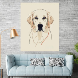 Poster Cartaz de Arte de Linha do Golden Retriever Minima