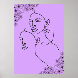 Poster Cartaz de Arte de Linha Minimalista