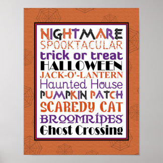 Poster Cartaz de Arte de Metrô de Halloween