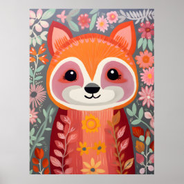 Poster Cartaz de Arte de Panda Vermelho Caprichoso