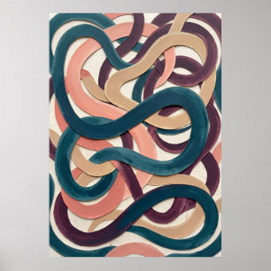 Poster Cartaz de Arte de Parede Abstrata com Fita Retro