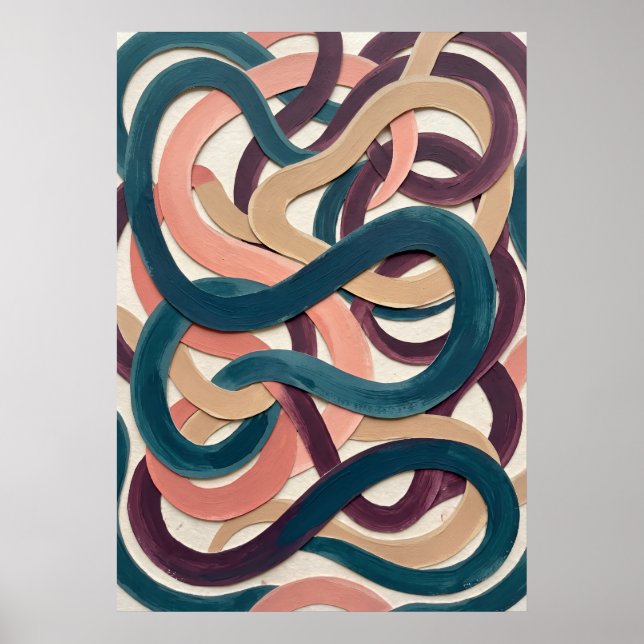 Poster Cartaz de Arte de Parede Abstrata com Fita Retro (Frente)