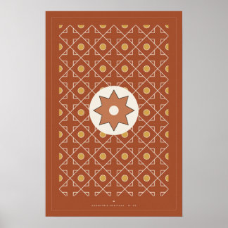 Poster Cartaz de Arte de Parede com Padrão de Azulejo Mar