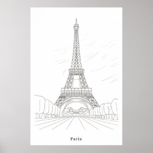Poster Cartaz de Arte de Parede da Torre Eiffel Vintage P