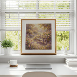 Poster Cartaz de Arte de Parede de Banco de Jardim