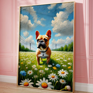 Poster Cartaz de Arte de Parede de Bulldog Francês Fofo