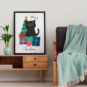 Poster Cartaz de Arte de Parede de Café de Gato Fofo de N