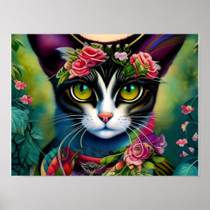 Poster Cartaz de Arte de Parede de Gato Fantasia
