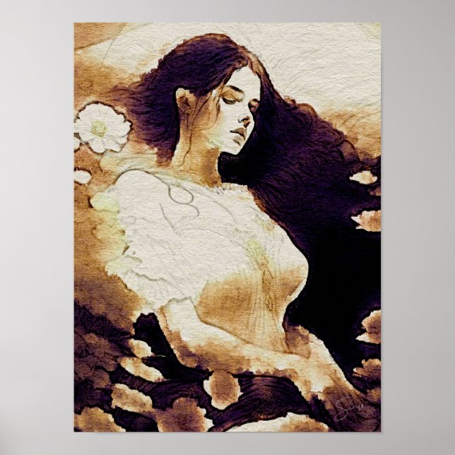 Poster Cartaz de Arte de Parede de Menina Sonhadora (Frente)