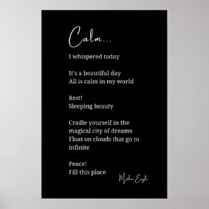 Poster Cartaz de Arte de Parede de Poema Inspirador Calmo