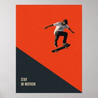 Poster Cartaz de Arte de Parede de Skate Retrô