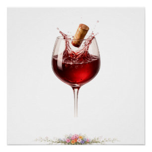 Póster Cartaz de Arte de Parede de Taça de Vinho de Luxo