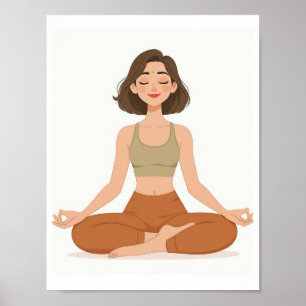 Poster Cartaz de Arte de Parede de Yoga Minimalista Boho