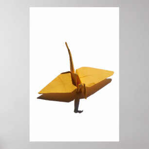 Poster cartaz de arte de parede decorativa, grou de origa