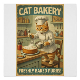 Póster Cartaz de Arte de Parede do Chef Gato