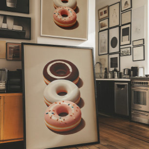 Poster Cartaz de Arte de Parede Estética de Donut Minimal