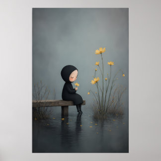 Poster Cartaz de Arte de Parede Fantasia Floral Melancóli